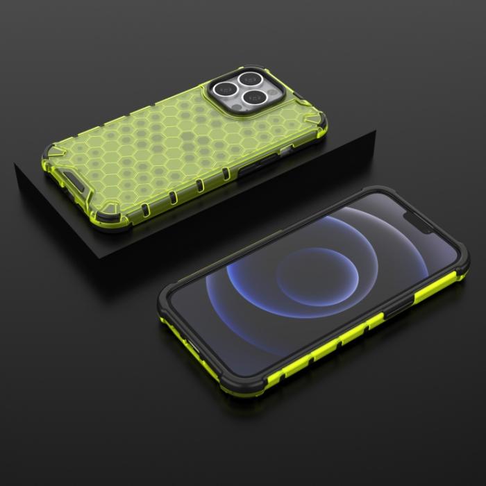 Bild 3, iPhone 14 Pro Max Skal Shockproof Honeycomb Hybrid Grön