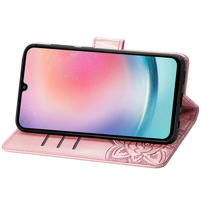 Bild 3, Samsung Galaxy A25 5G Fodral Läder Big Butterfly Roséguld