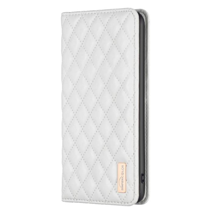 Bild 2, iPhone 15 Pro Fodral Diamond Flip Läder Vit