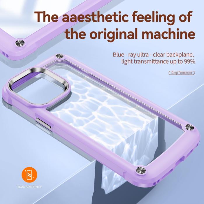 Bild 3, iPhone 15 Pro Skal Shockproof Hybrid Armor Lila