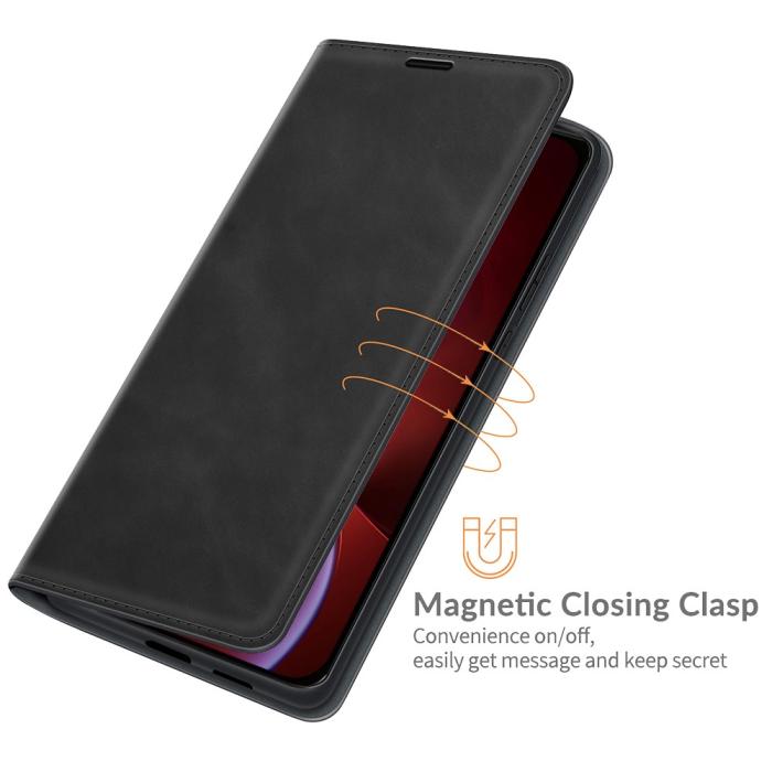 Bild 3, iPhone 13 Pro - Skin Touch Flip Fodral - Svart