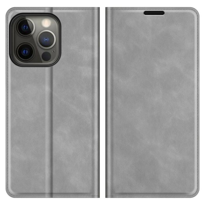Bild 1, iPhone 13 Pro - Skin Touch Flip Fodral - Grå