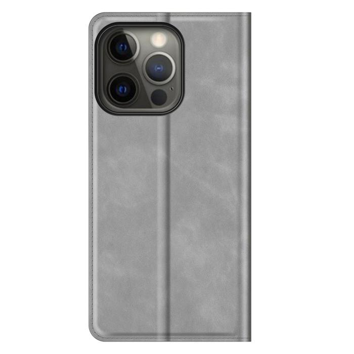 Bild 6, iPhone 13 Pro - Skin Touch Flip Fodral - Grå