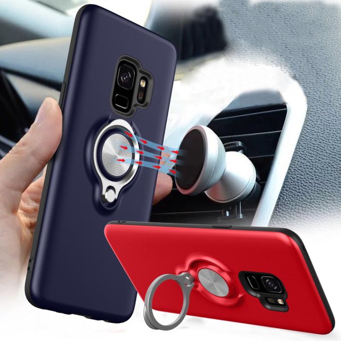 Bild 2, Samsung S9 - Ring Skal Funkar med magnethållare - Röd