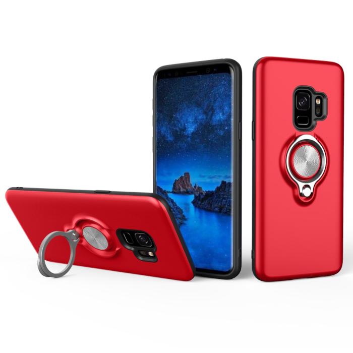 Bild 3, Samsung S9 - Ring Skal Funkar med magnethållare - Röd