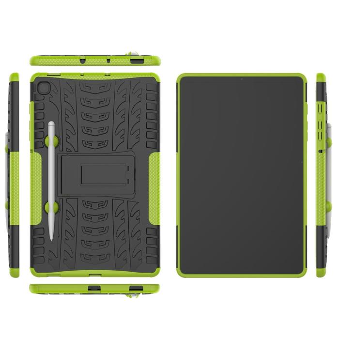 Bild 2, Samsung Galaxy Tab S6 Lite Skal Rugged Kickstand Armor Grön