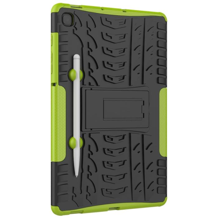 Bild 4, Samsung Galaxy Tab S6 Lite Skal Rugged Kickstand Armor Grön