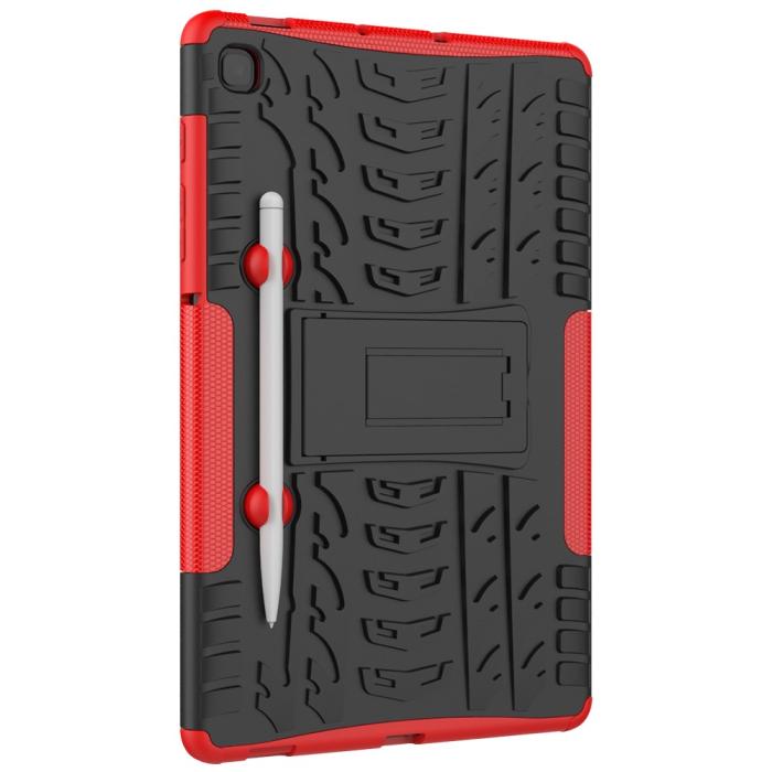 Bild 4, Samsung Galaxy Tab S6 Lite Skal Rugged Kickstand Armor Röd