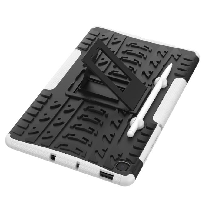 Bild 5, Samsung Galaxy Tab S6 Lite Skal Rugged Kickstand Armor Vit