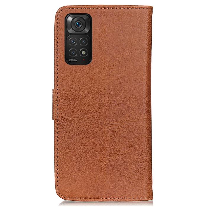 Bild 3, KHAZNEH Xiaomi Redmi Note 11 4G Fodral Läder Brun
