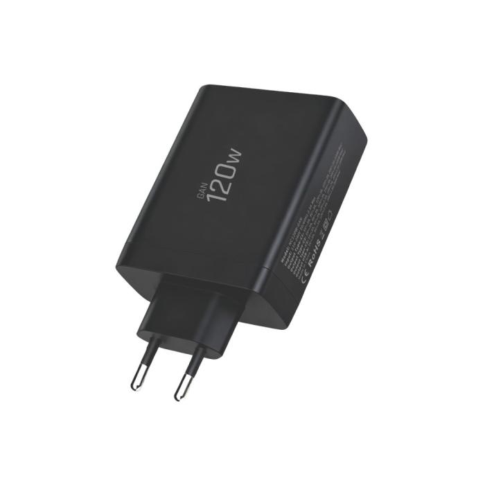 Bild 3, Tech-Protect 120W Väggladdare PD QC3.0 USB-C/USB-A Svart
