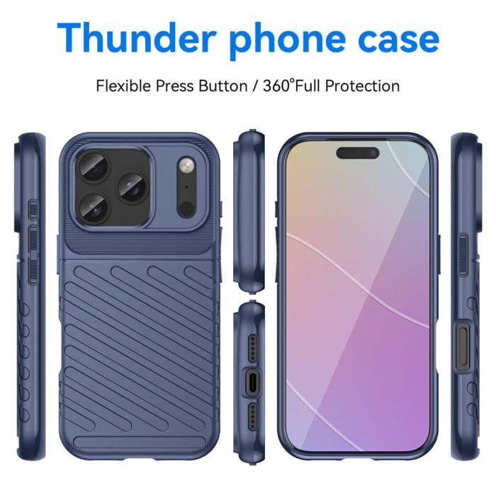 Bild 3, iPhone 18 Pro / 17 Pro Skal Skal TPU Vävt Mönster Blå