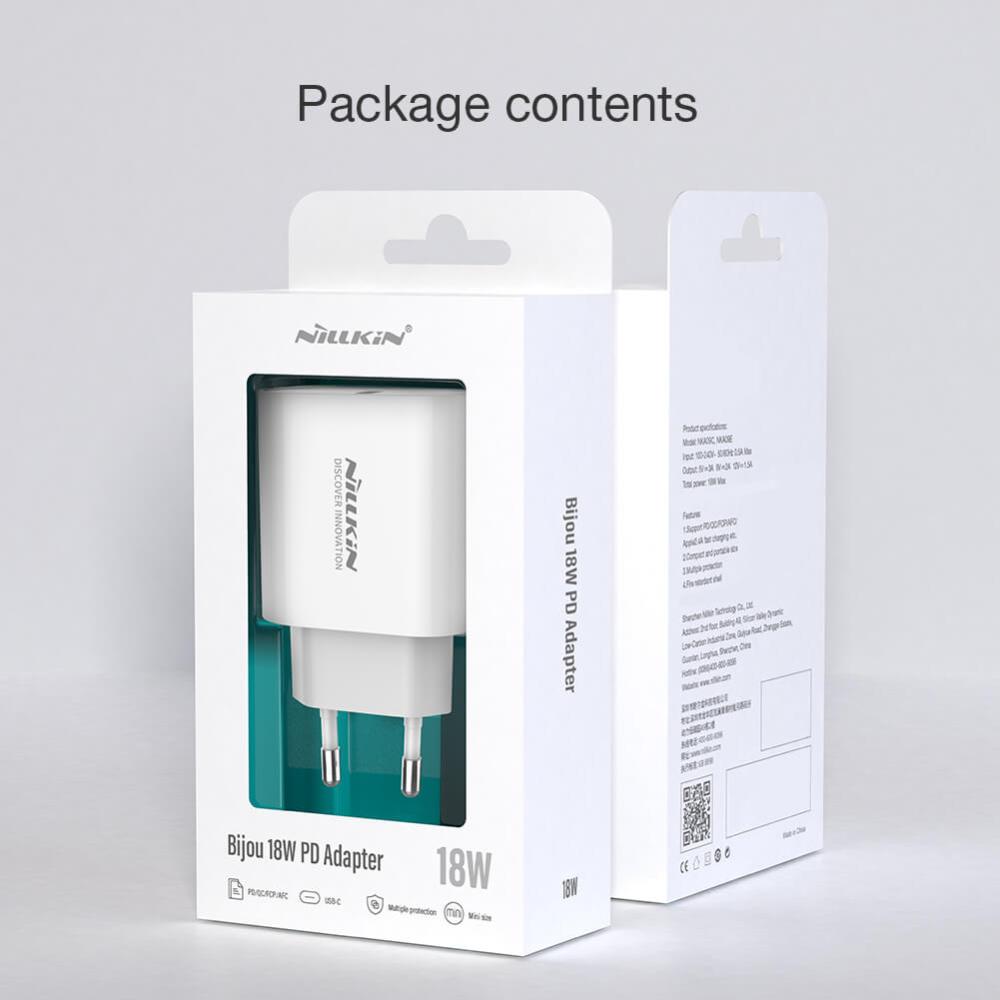 NILLKIN 18W PD USB-C Väggladdare Vit