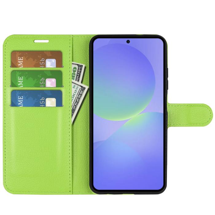Bild 2, Samsung Galaxy A37 5G Fodral Litchi Läder Grön