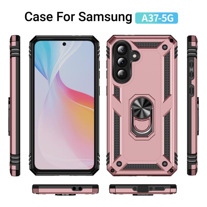 Bild 5, Samsung Galaxy A37 5G Skal Shockproof Hybrid Ring Roséguld
