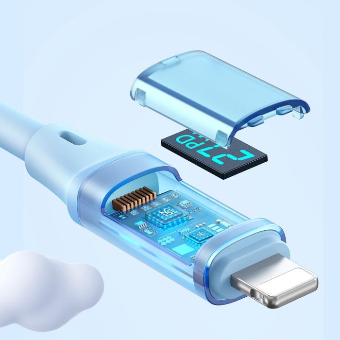 Bild 2, Mcdodo 36W 1.8m PD USB-C - Lightning LED Silikon Kabel Lila