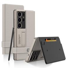 GKK Galaxy S25 Ultra Fodral Kickstand L&auml;der Titanium Grey