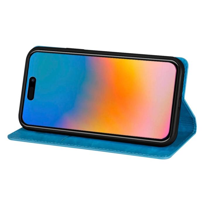 Bild 2, iPhone 15 Fodral Flip Glitter Blå