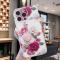 iPhone 16 Pro Skal TPU Blommer Rosa