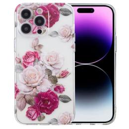 iPhone 16 Pro Skal TPU Blommer Rosa