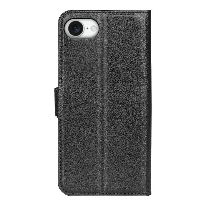 Bild 6, iPhone 17e / 16e Fodral Litchi Läder Svart