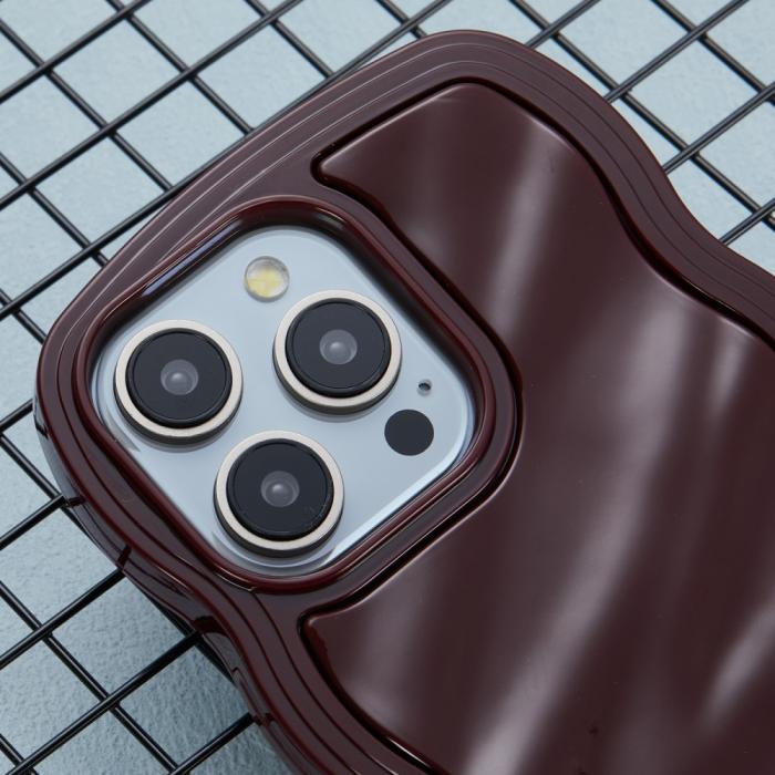 Bild 5, iPhone 15 Pro Max Mobilskal Wavy Textur Vinröd