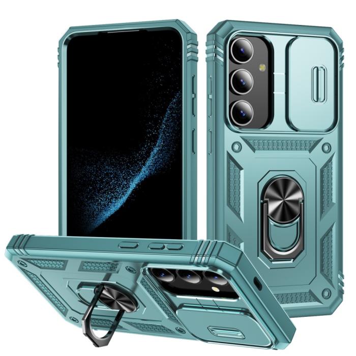 Bild 1, Galaxy S24 Plus Skal CamShield Ring Hybrid Armor Grå/Grön