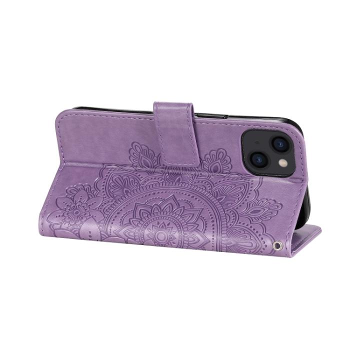 Bild 5, iPhone 14 Fodral Mandala Blomma Lila