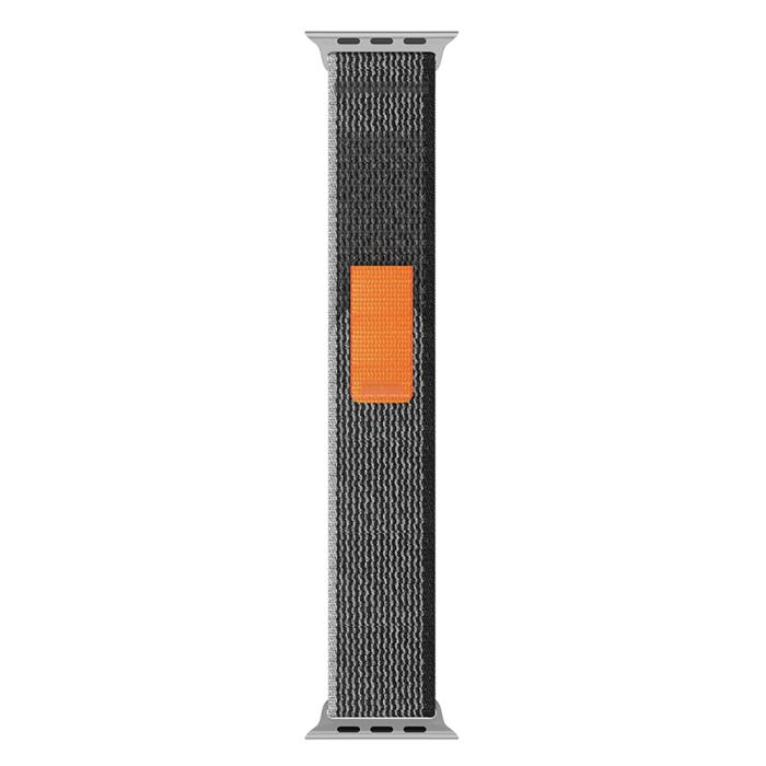 Bild 3, Apple Watch 42/44/45/49 mm Armband Nylon Trail Loop Svart/Grå