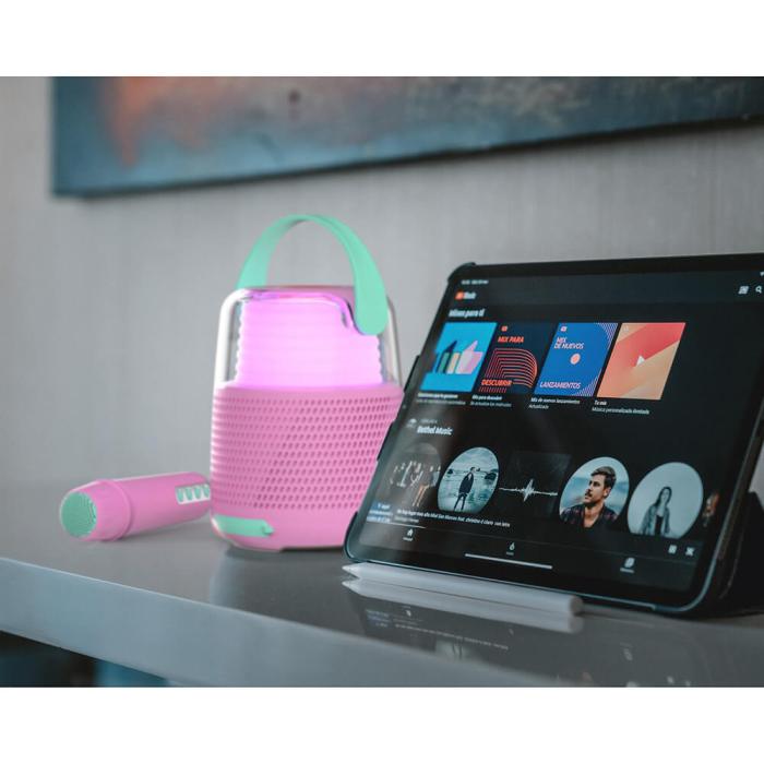 Bild 7, MOB Högtalare Karaoke Kit Mic LED Rosa