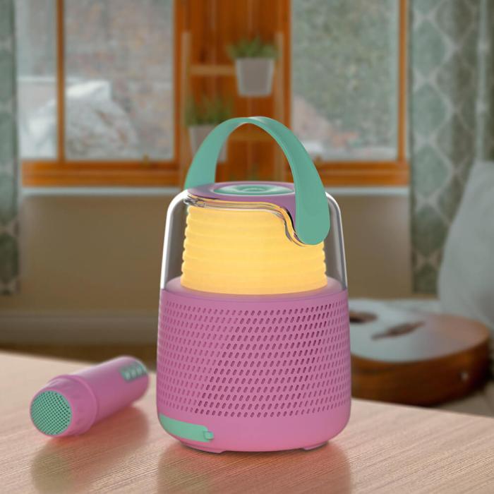 Bild 9, MOB Högtalare Karaoke Kit Mic LED Rosa