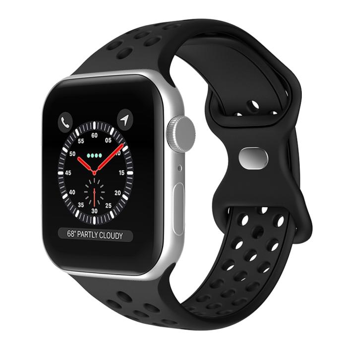 Bild 2, Sportarmband Dual-Color Apple Watch 41/40/38 mm (M/L) Svart