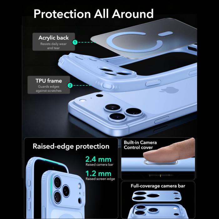 Bild 4, ESR iPhone 18 Pro Max / 17 Pro Max Skal MagSafe Frostad Hybrid