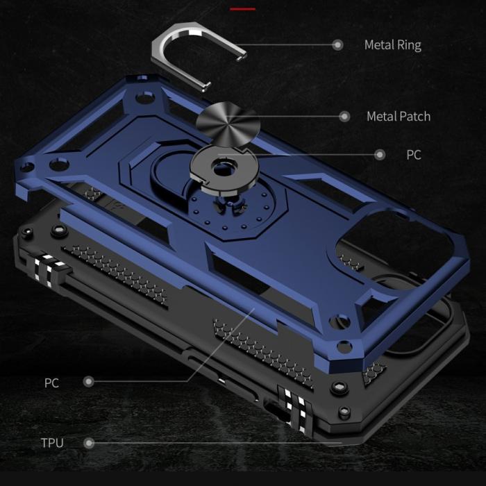 Bild 6, iPhone 13 Mini - Shockproof Hybrid Ring Skal - Blå