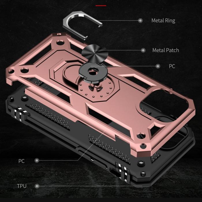 Bild 6, iPhone 13 Mini - Shockproof Hybrid Ring Skal - Roséguld