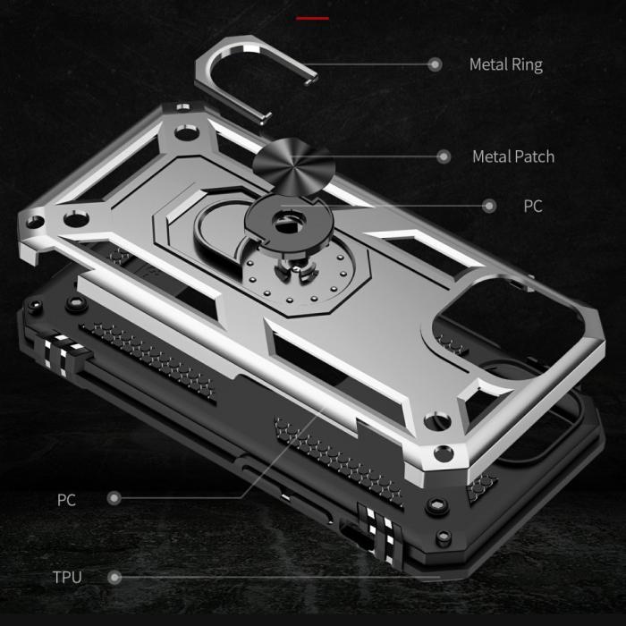 Bild 6, iPhone 13 Mini - Shockproof Hybrid Ring Skal - Silver