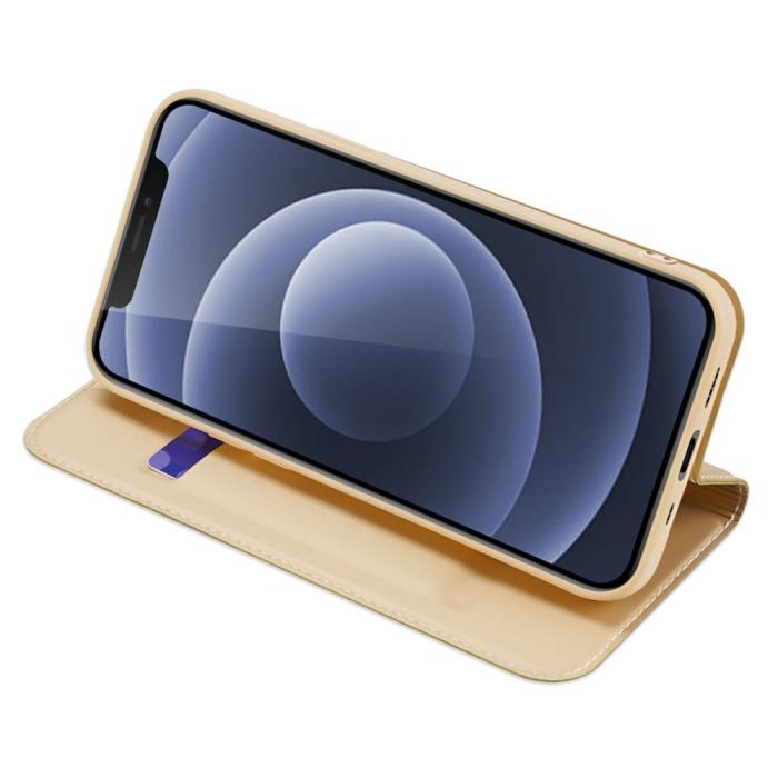 Bild 3, iPhone 13 Mini - DUX DUCIS Skin Pro Läder Fodral - Guld