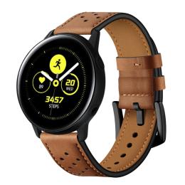 Äkta Läder Armband För Smartwatch - Brun (20 mm)