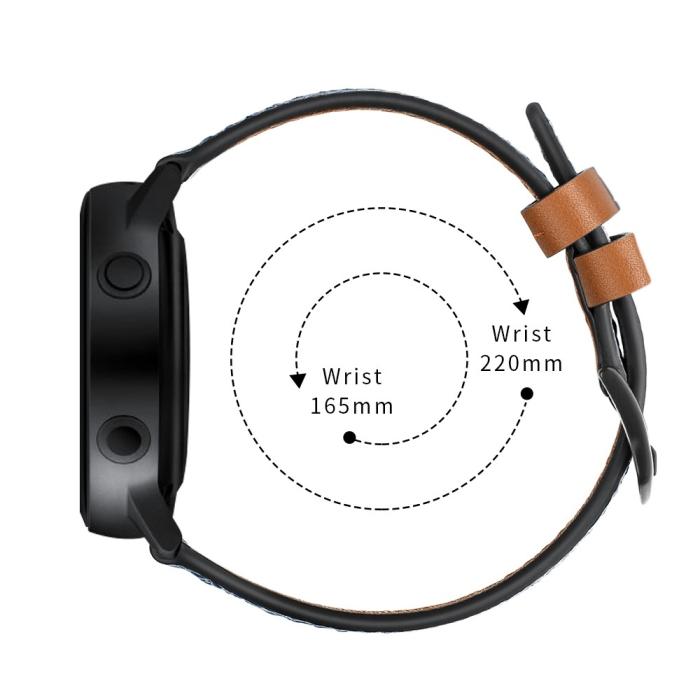 Bild 5, Äkta Läder Armband För Smartwatch - Brun (20 mm)