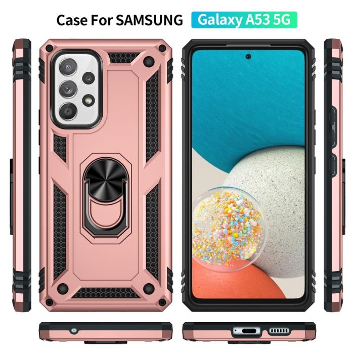 Bild 3, Samsung Galaxy A53 5G Skal Armor Hybrid Ring Roséguld