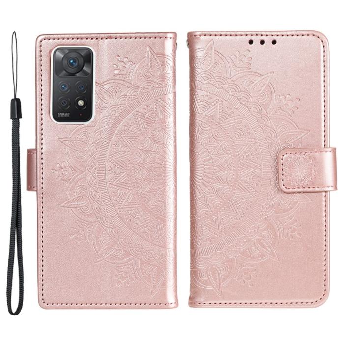 Bild 1, Xiaomi Redmi Note 11 Pro 5G Fodral Mandala Läder Roséguld