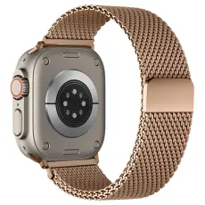 Apple Watch 42/44/45/46/49 mm Armband Milanese Ros&eacute;guld