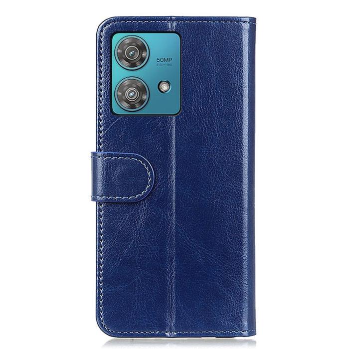 Bild 6, Motorola Moto G84 5G Fodral Crazy Horse Läder Blå