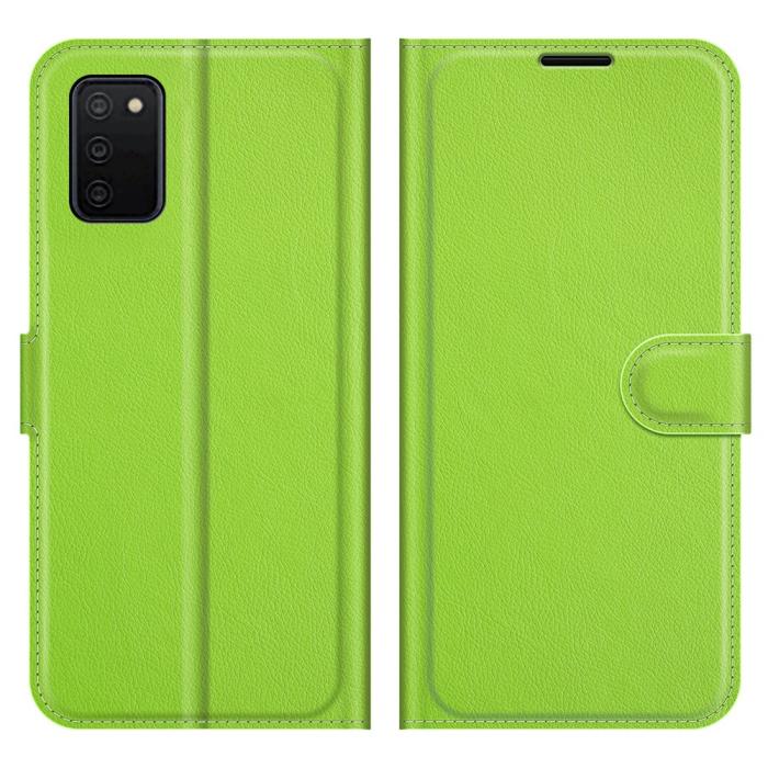 Bild 1, Samsung Galaxy A03s Fodral Litchi Läder Grön