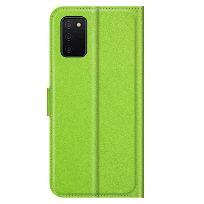 Bild 3, Samsung Galaxy A03s Fodral Litchi Läder Grön