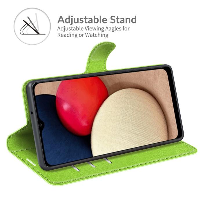 Bild 4, Samsung Galaxy A03s Fodral Litchi Läder Grön