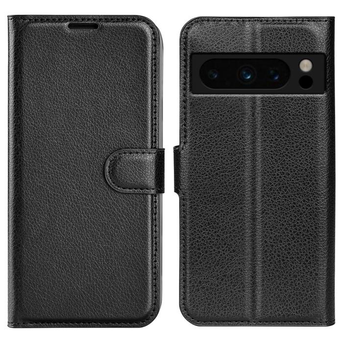 Bild 1, Google Pixel 8 Pro Fodral Litchi Textur Svart