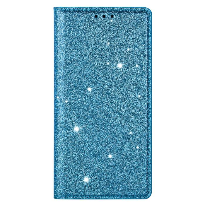 Bild 6, iPhone 15 Fodral Flip Glitter Blå