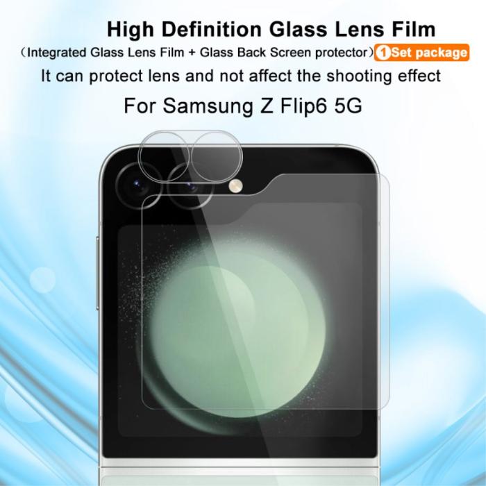 Bild 2, IMAK Galaxy Z Flip 6 Skärmskydd Inkl.Linsskydd Härdat Glas