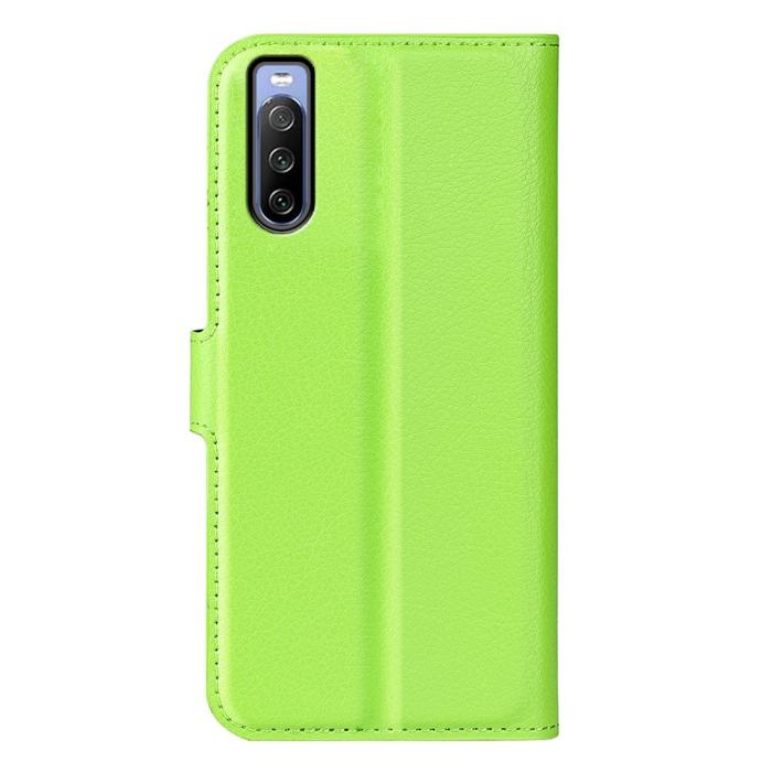 Bild 6, Sony Xperia 10 IV Fodral Litchi Läder Grön